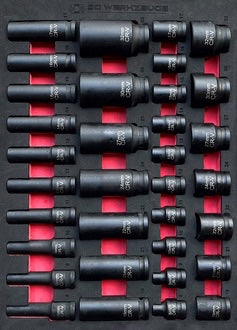 Silverstahl SV533 Profi Line Gereedschapswagen – 344-delig, 14 laden (Mat Zwart, Houten Werkblad)