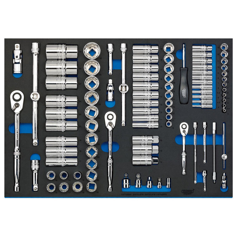 1/4"+3/8"+1/2" gereedschapset in FOAM, 96dlg