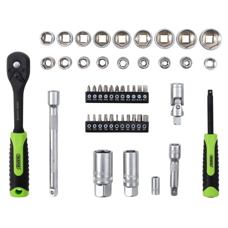 1/4 + 3/8" Doppen- en bitset, 48dlg