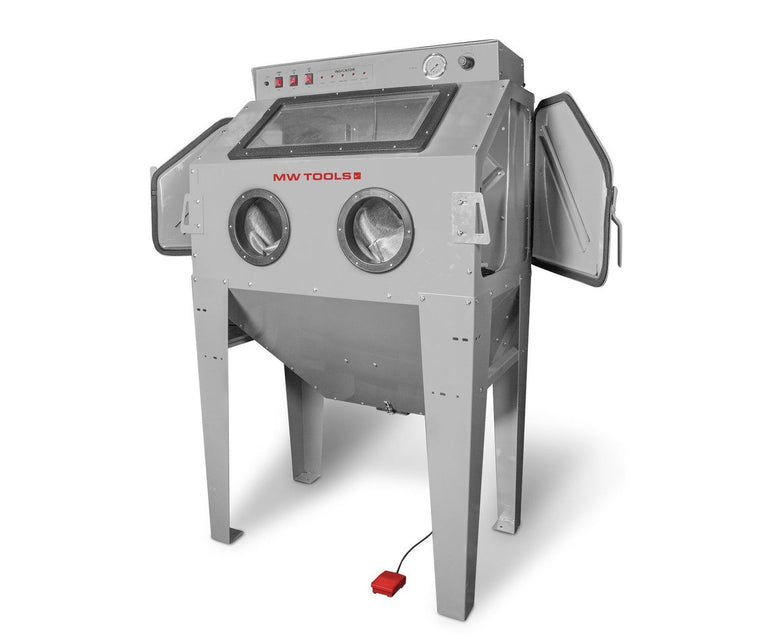 PACK straalcabine 415 L met 25 kg glasparels en 25 kg bruine korund MW Tools