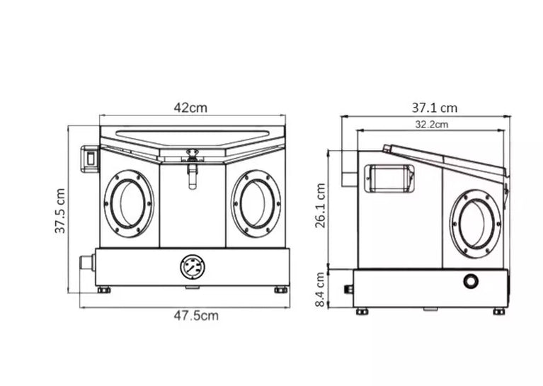 Mini straalcabine tafelmodel 35 L ideaal voor kleine onderdelen MW Tools