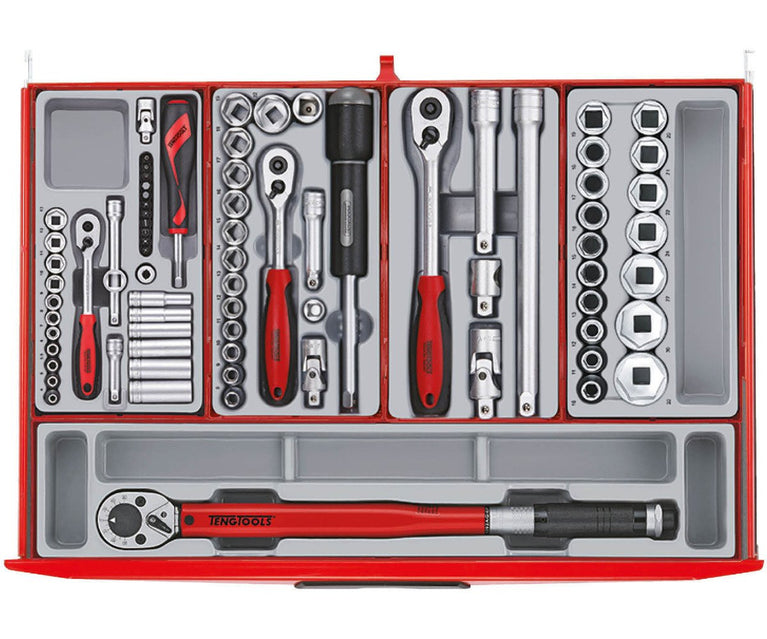 Gereedschapswagen rood mega master set 1011-delig Teng Tools