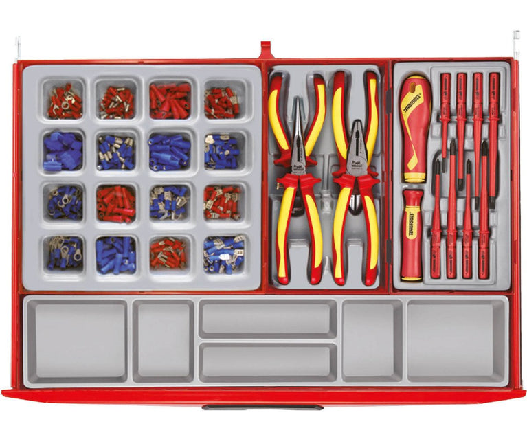 Gereedschapswagen rood mega master set 1011-delig Teng Tools