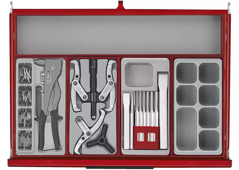 Gereedschapswagen rood mini master set 7 laden 516 delig Teng Tools
