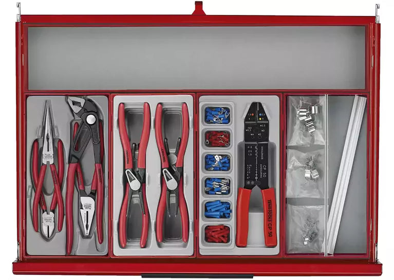 Gereedschapswagen rood mini master set 7 laden 628 delig Teng Tools