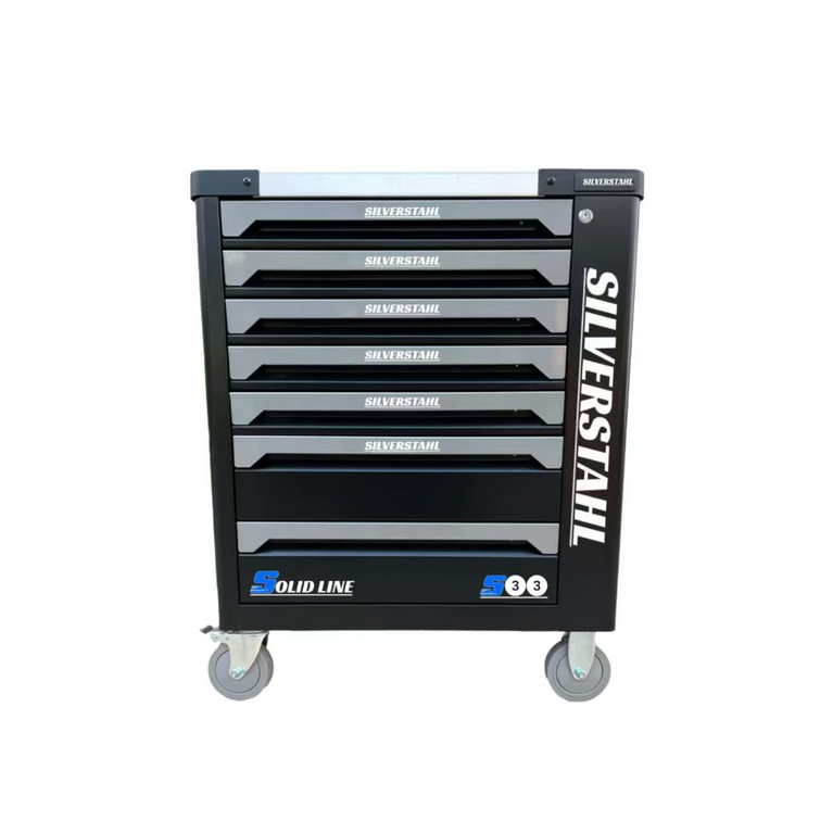 Silverstahl S33 Solid Line Gereedschapswagen – 258-delig (Inclusief Momentsleutel, Mat Zwart)