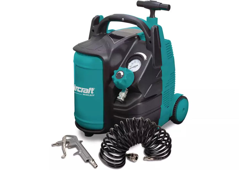 Mobiele compressor olievrij ketel 5 L 1,1 kW / 1,5 Pk 180 L/min 10 Bar 230V Aircraft