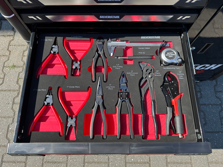 Silverstahl Tech Line Gereedschapwagen – 7 Gevulde Lades + Opbergvak