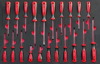 Silverstahl SV533 Profi Line Gereedschapswagen – 344-delig, 14 laden (Mat Zwart, Houten Werkblad)