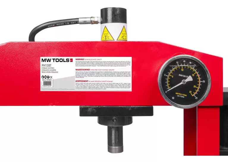 Hydraulische tafelpers 15 Ton handbediening MW Tools