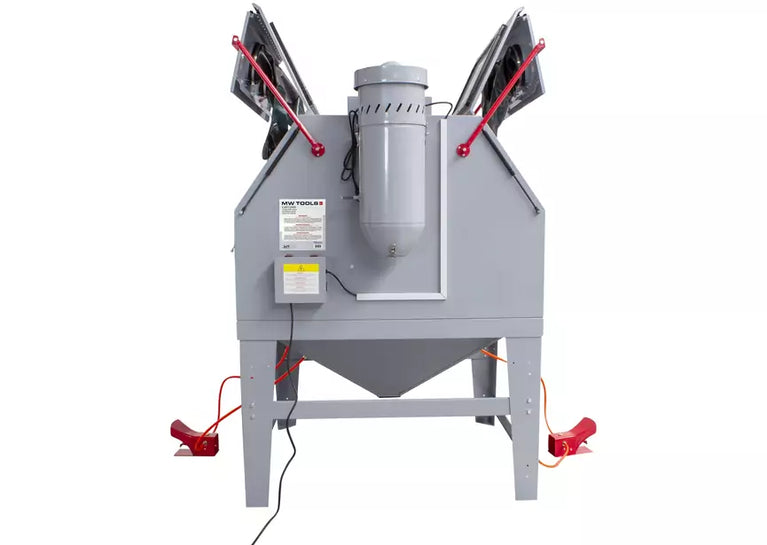Professionele straalcabine 1200 L dubbele werkpost met afzuiging MW Tools