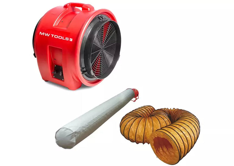 Ventilator MV400PP met slang en filterzak MW Tools