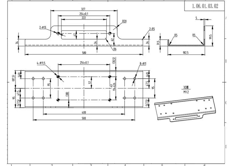 Montageplaat universeel voor lieren tot 5,5 ton. MW Tools
