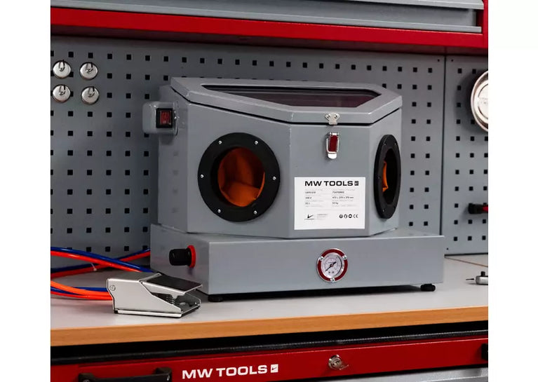 Mini straalcabine tafelmodel 35 L ideaal voor kleine onderdelen MW Tools