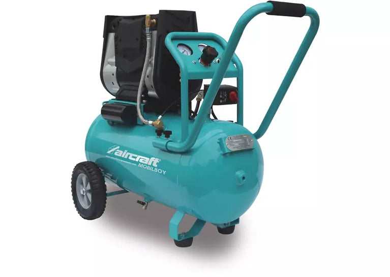 Mobiele compressor geluidsarm olievrij ketel 50 L 1,3 kW / 1,75 Pk 230 L/min 10 bar 230V Aircraft
