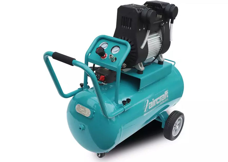 Mobiele compressor geluidsarm olievrij ketel 90 L 1,55 kW / 2,10 Pk 320 L/min 8 bar 230V Aircraft