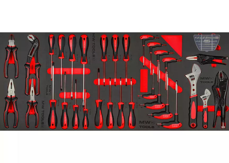 Gevulde brede gereedschapswagen EV STARTER 265-delig MW Tools