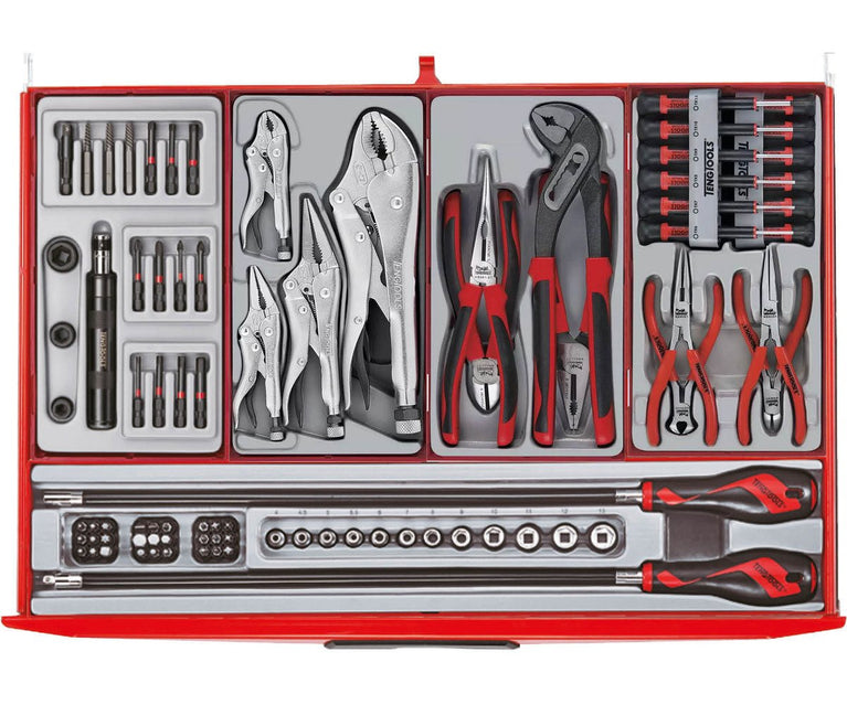 Gereedschapswagen rood mega master set 1011-delig Teng Tools