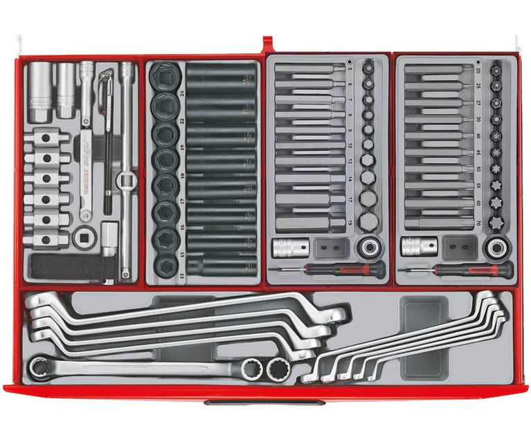 Gereedschapswagen rood mega master set 1011-delig Teng Tools