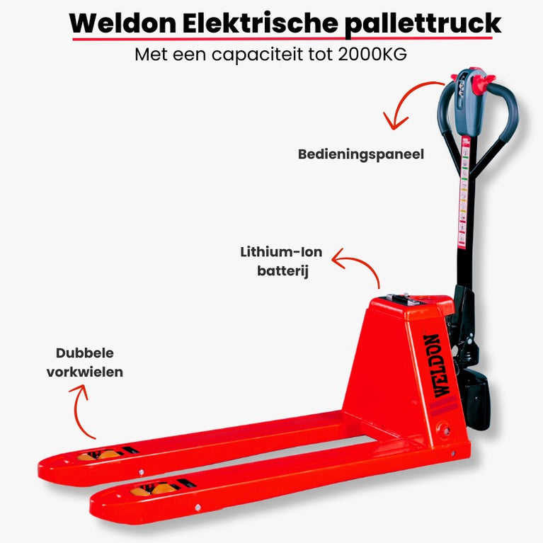 WELDON ELEKTRISCHE POMPWAGEN WPE2000 – 2000 KG – 1150 MM