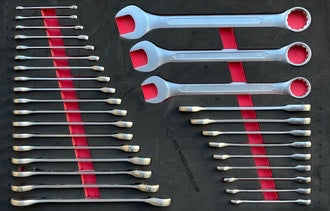 Silverstahl SV533 Profi Line Gereedschapswagen – 344-delig, 14 laden (Mat Zwart, Houten Werkblad)