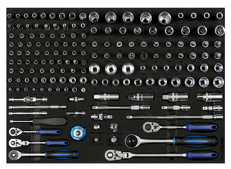 BOXO 167-dlg. 1/4" en 3/8" Doppenset