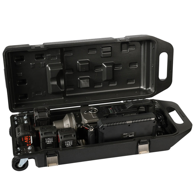 Fluxon accu slagmoersleutel 1” 4000 Nm incl. 4x 8 Ah accu en duosnellader