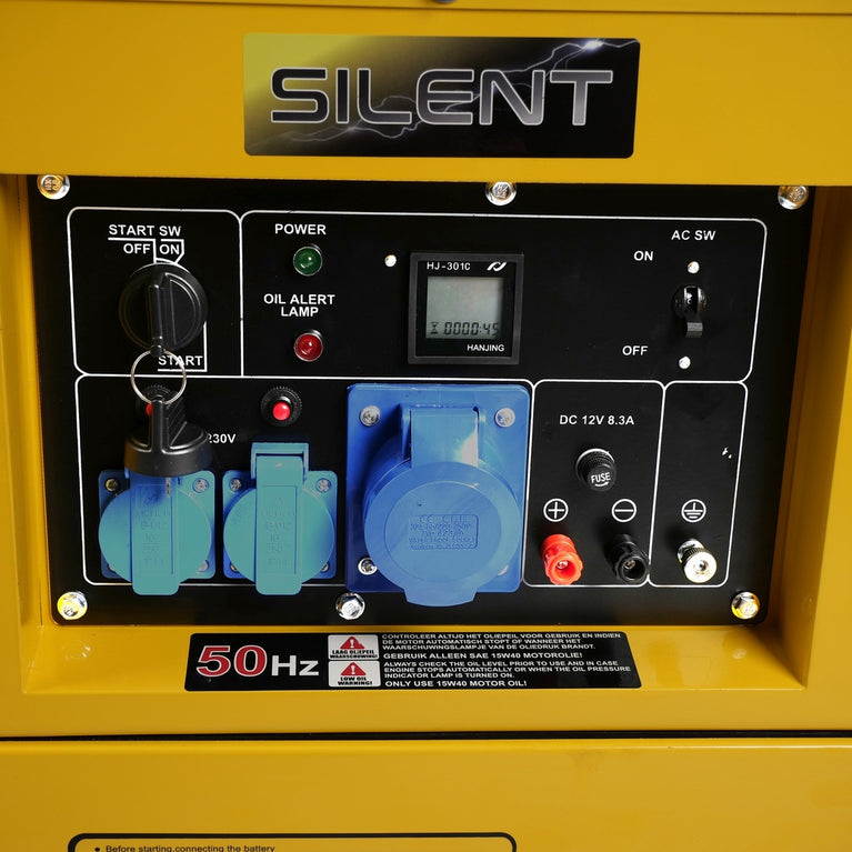 Diesel generator set geluidsgedempt 230V 6kVA met afstandbediening