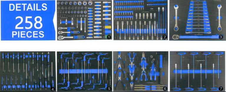 Silverstahl S33 Solid Line Gereedschapswagen – 258-delig (Inclusief Momentsleutel, Mat Zwart)