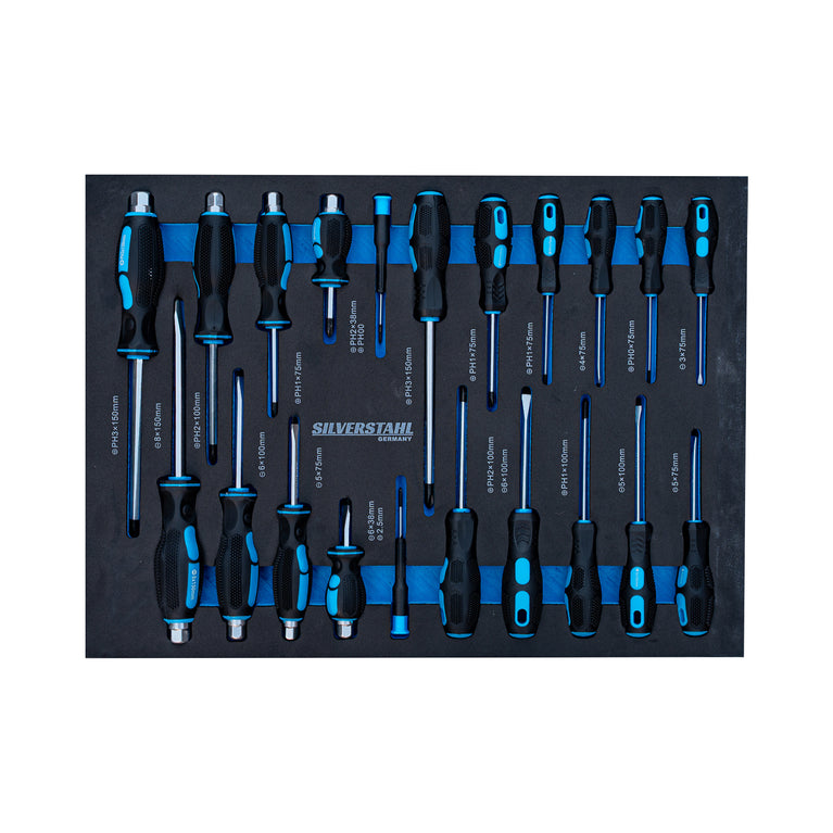 Silverstahl S33 Solid Line Gereedschapswagen – 258-delig (Inclusief Momentsleutel, Mat Zwart)