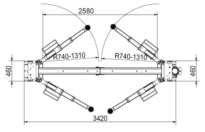 Wolf WL240NG Extra Hoog 2-Koloms Hefbrug 4000 kg