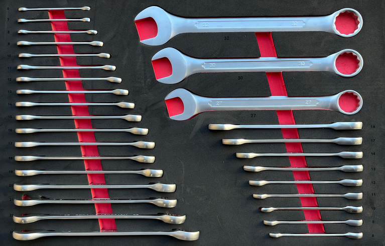 Silverstahl SV533 Profi Line Gereedschapswagen – 344-delig, 14 laden (Mat Zwart, Houten Werkblad)