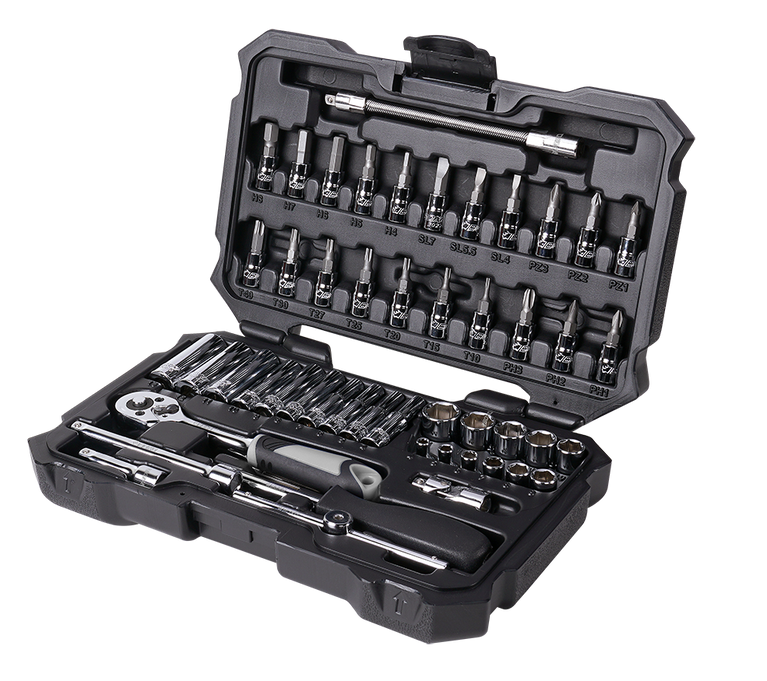 BOXO dopsleutelset, 1/4“, 53 st.