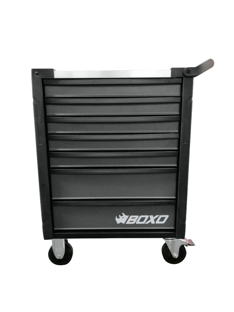 BOXO Gereedschapswagen met 7 laden en MIS systeem, zwart/grijs - 678x459x1000 mm