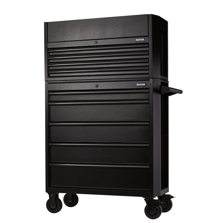 BUNKER Gereedschapswagen met topkoffer, 92cm, zwart