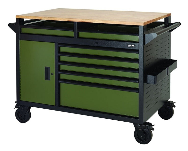 BUNKER Gereedschapswagen/werkbank, 122cm, groen (08269)