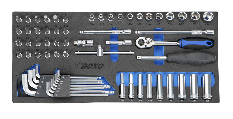 1/4" SAE Dopsleutelset 65-Dlg.