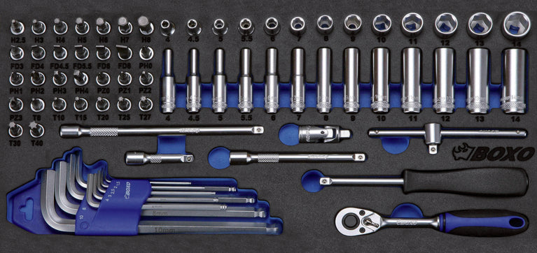 1/4" Dopsleutelset 72-dlg.
