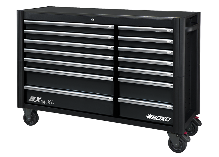 BOXO BX14 XL Gereedschapswagen 14 lades, Zwart