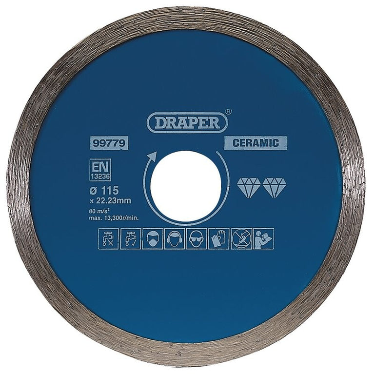 Diamantslijpschijf gesloten rand Ø115mmx1,9x22,23mm