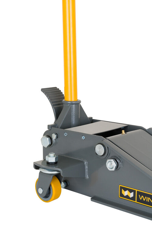Garagekrik ultra laag, 3 ton, PU wielen, voetpedaal