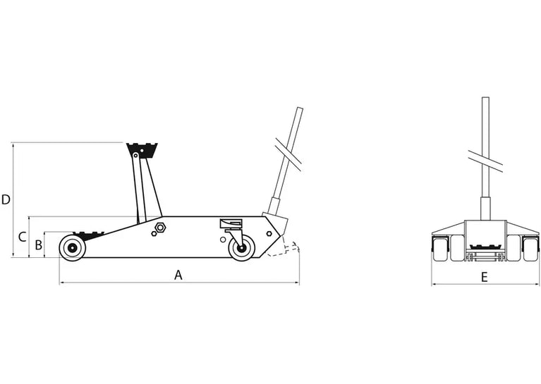 Hydro-pneumatische garagekrik 35T MW Tools