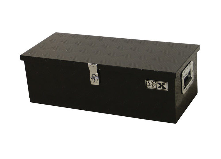 Opbergkist traanplaat medium zwart gecoat-0