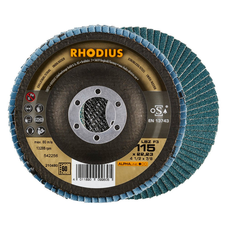 Lamellenschijf V conisch LSZ F3 115 x 22,23mm K60 10 stuks-0