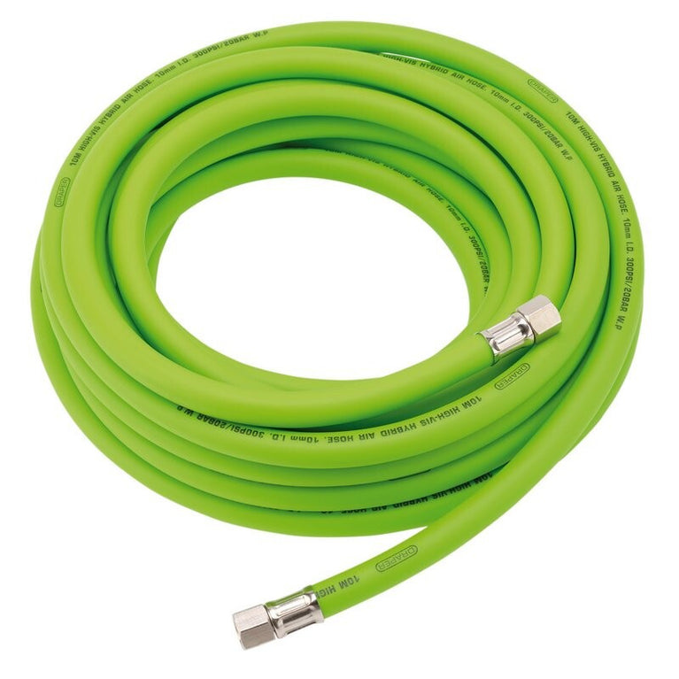 Luchtslang 10mm, high visibility, groen (1/4" draaibare aansl.), 10m