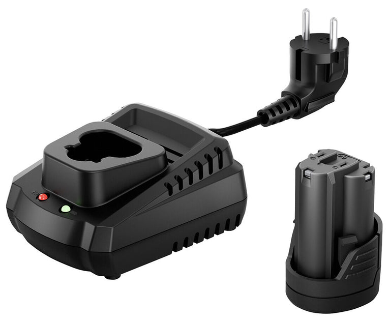 Mini accu poetsmachine set 12V, incl 2 accu's