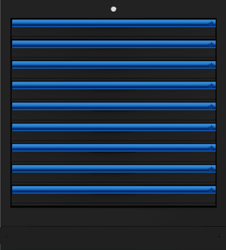 Onderkast met 9 laden RAL9017 hgr blauw