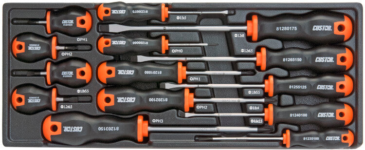 Schroevendraaierset, 14dlg, soft grip, M-module