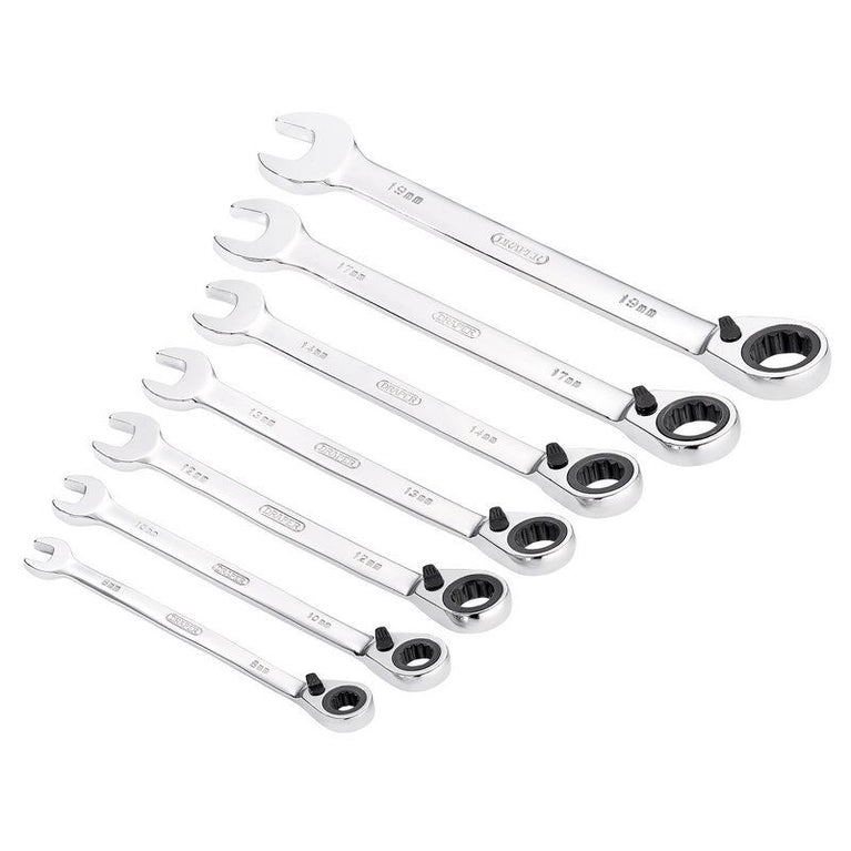 Steekringratelsleutel set L/R, 7dlg