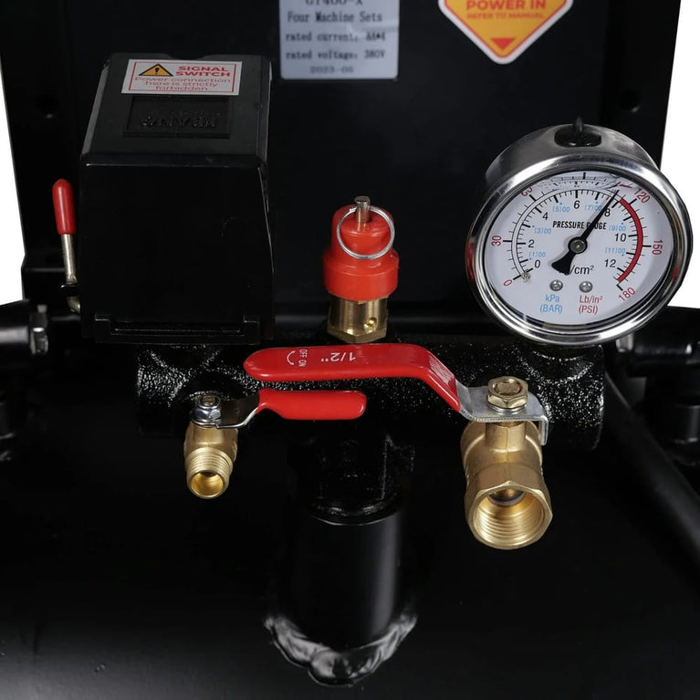 Compressor olievrij 4x2pk 120L tank 400V